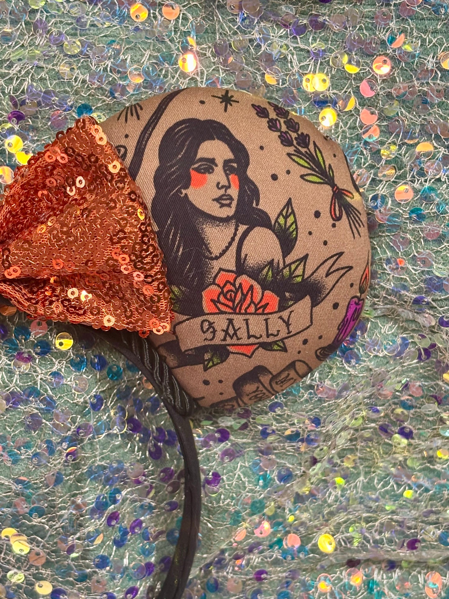 Owens Sisters Mouse Ears | Practically Magical Halloween Headband with Sequin Bow