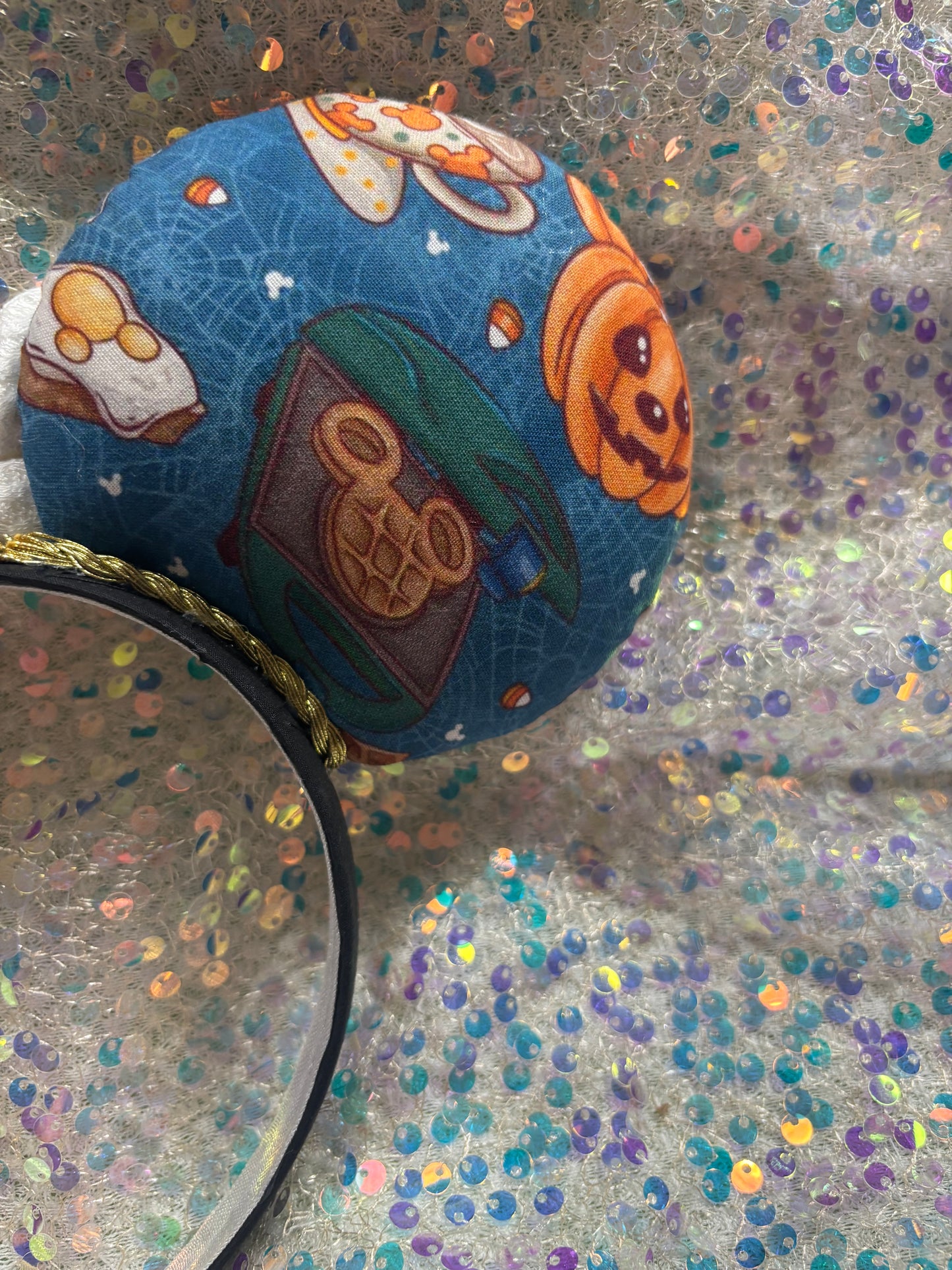 Fall Mouse Ears Headband – Handmade Pumpkin & Sequin Disney-Inspired Ears