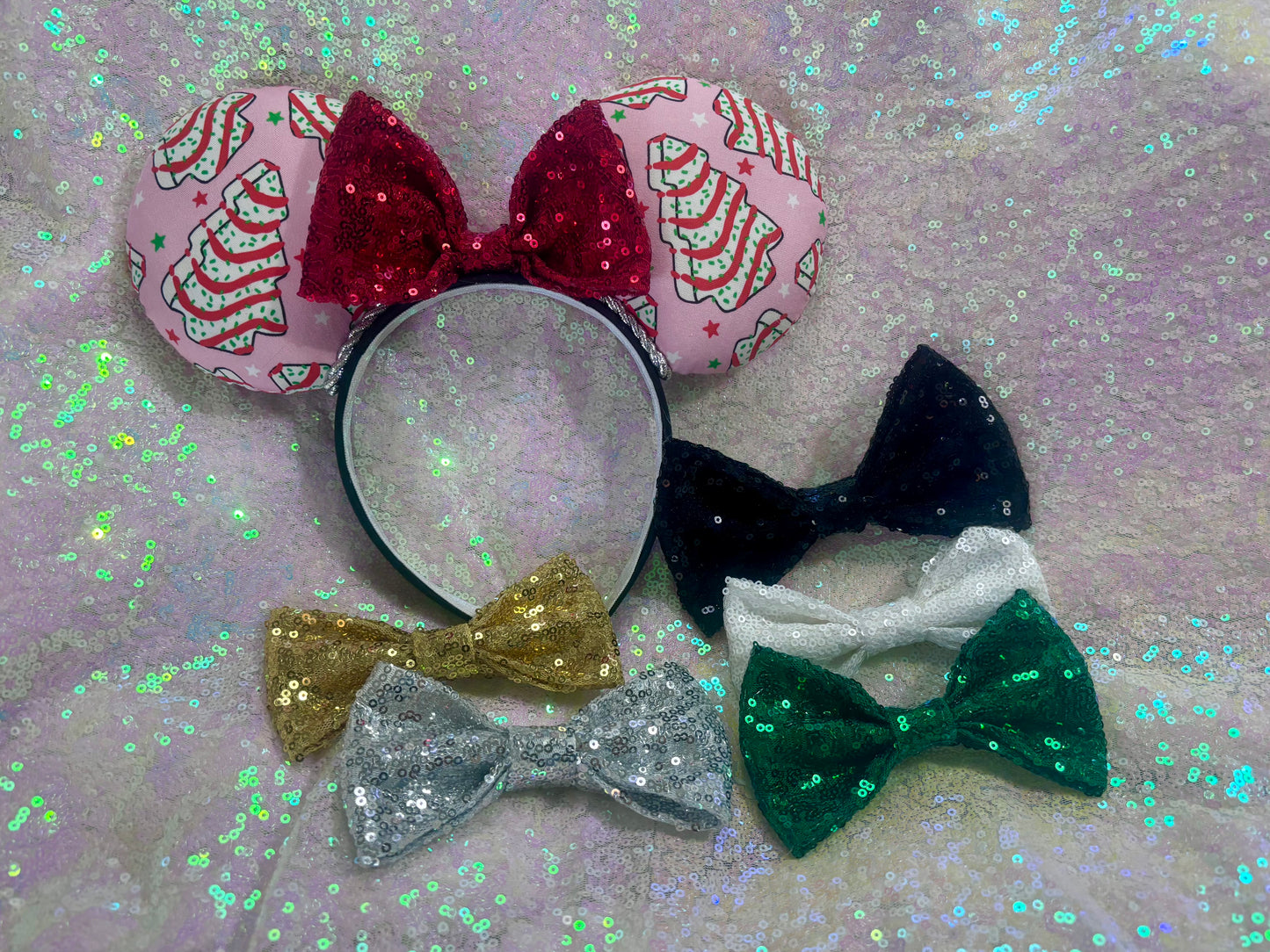 bow color options in most colors, just ask in your order and I will happily attach any bow color you want.