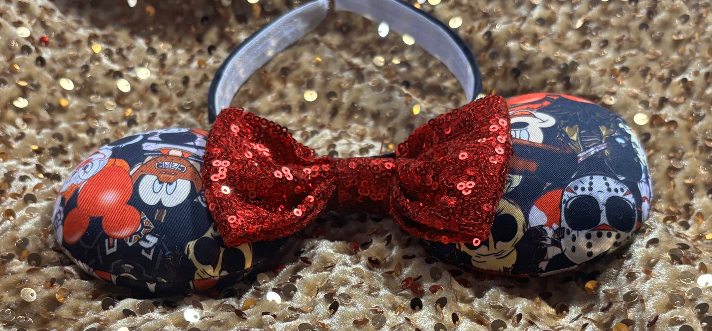 Horror Toons Mouse Ears - Halloween Villain Theme Park Headband