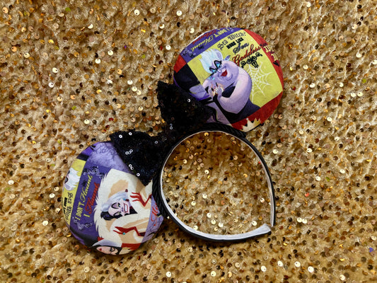 Disney Villains Mouse Ears Headband | Cruella, Ursula & Maleficent | Ready to Ship