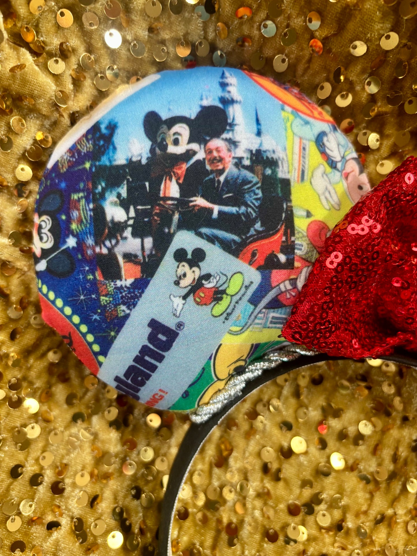 Park Collage Mouse Ears - Disney Theme Park Mickey Ear Headband