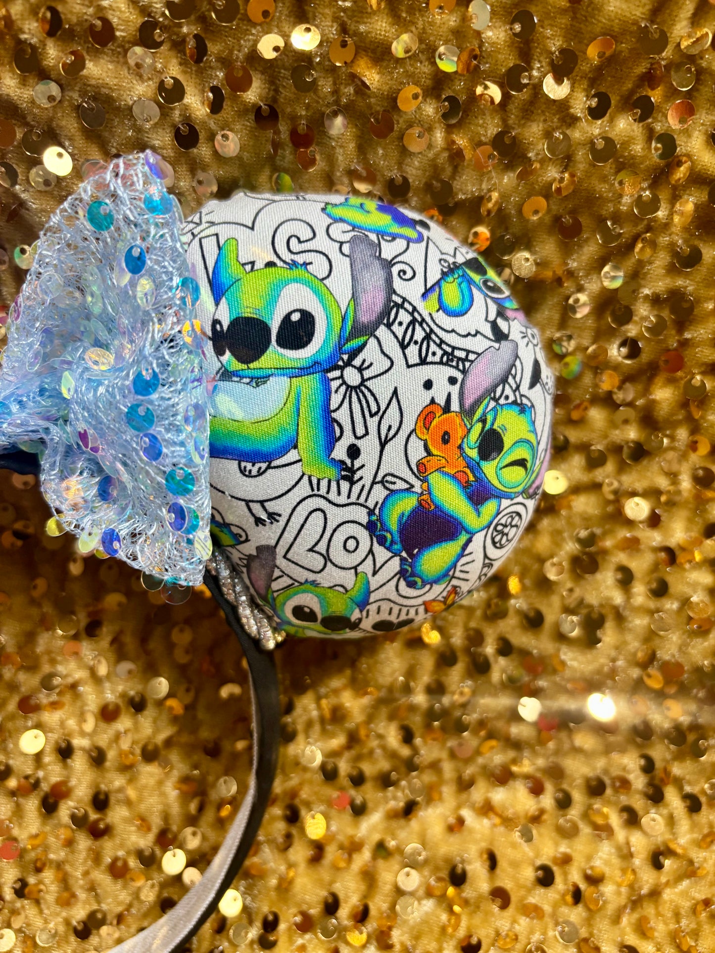Neon Stitch Mouse Ears – Handmade Disney-Inspired Headband