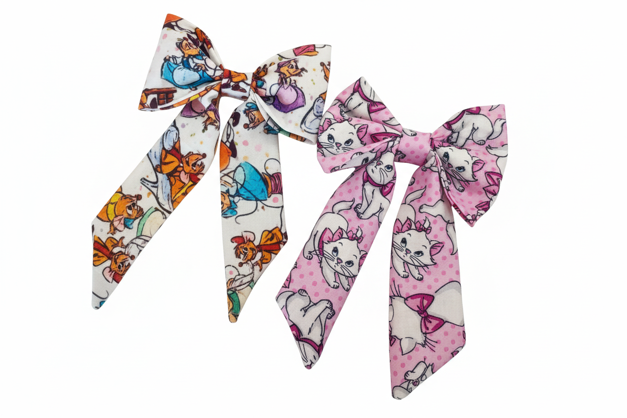 Cinderella Mice & Marie Aristocats Hair Bow Bundle | 2-Piece Classic Disney Set | Handmade & Ready to Ship