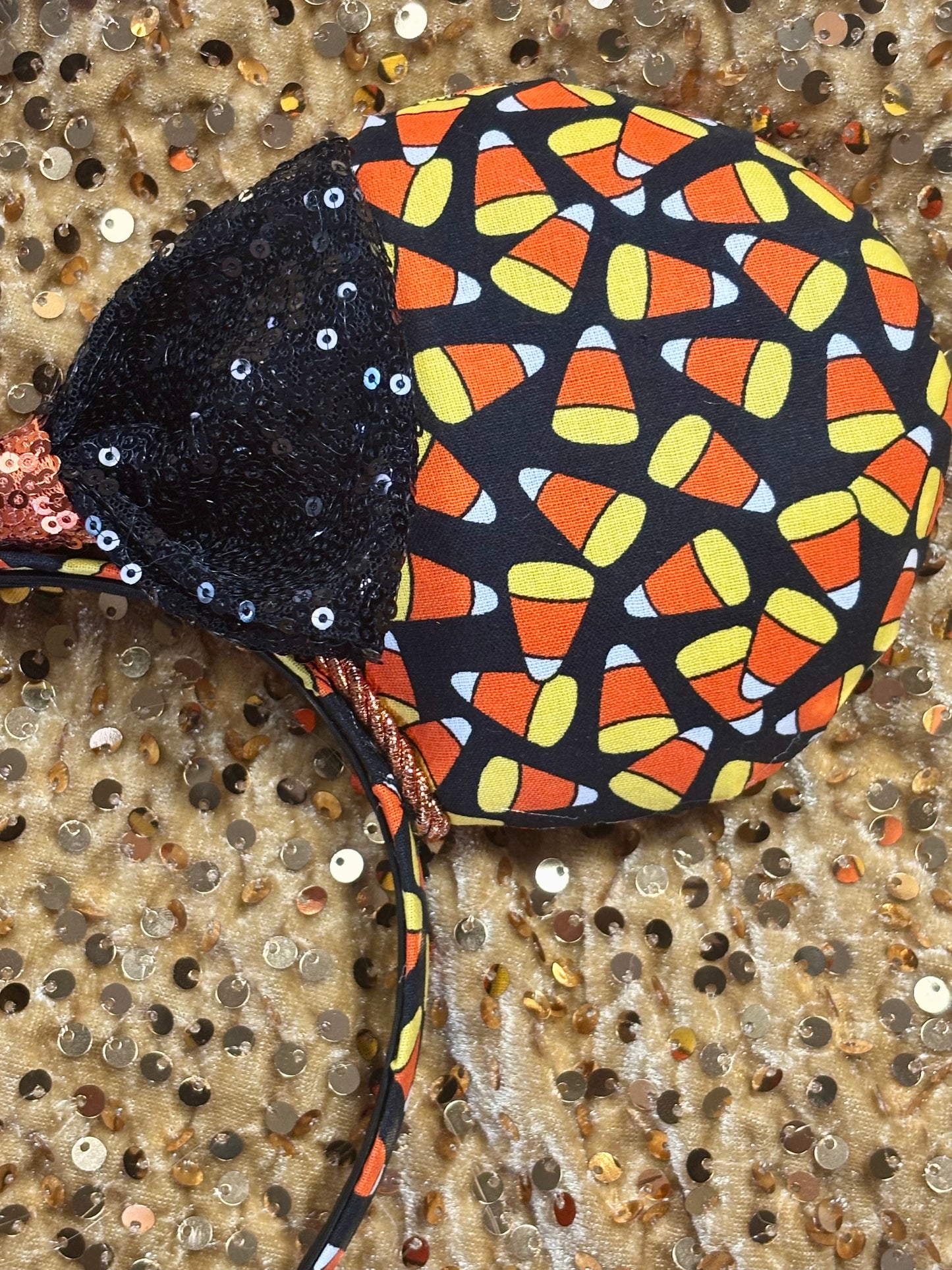 Candy Corn Mouse Ears - Halloween Mickey Ear Headband for Disney Park Days