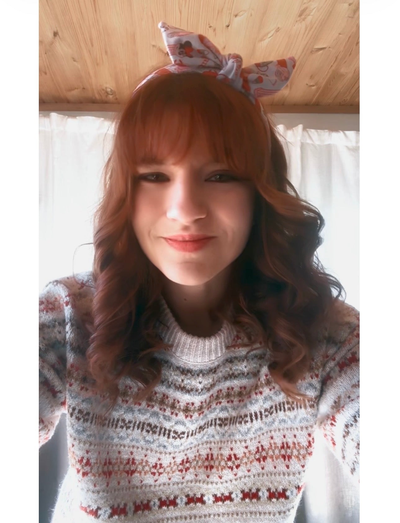 Model Tam wearing the stocking stuffers headband.