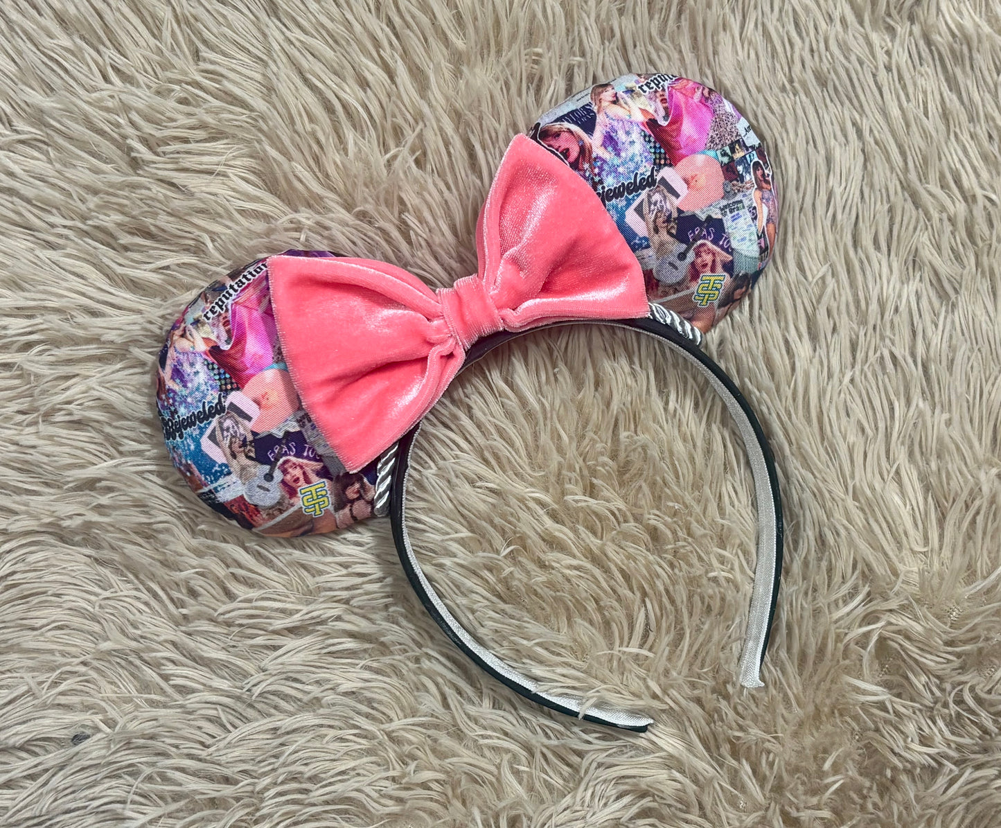 Sparkle & Shine Ear Headband – Handmade Custom Ears with soft pink Bow