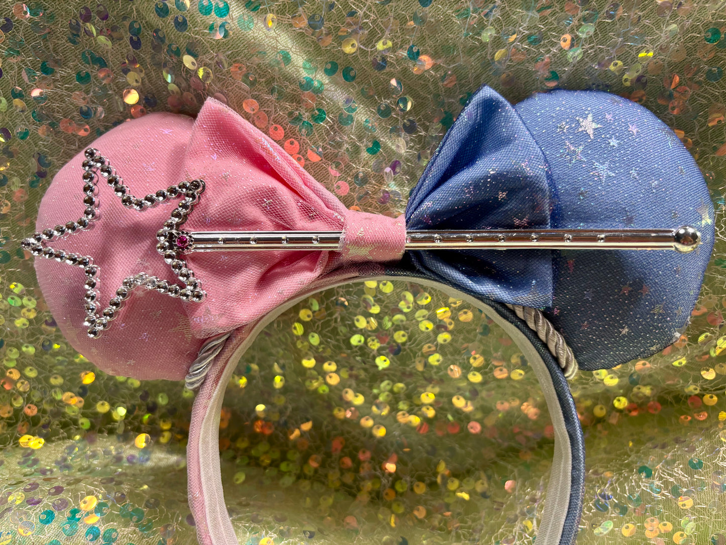 Sleeping Beauty Mouse Ears | Make It Pink Make It Blue Iridescent Star Headband