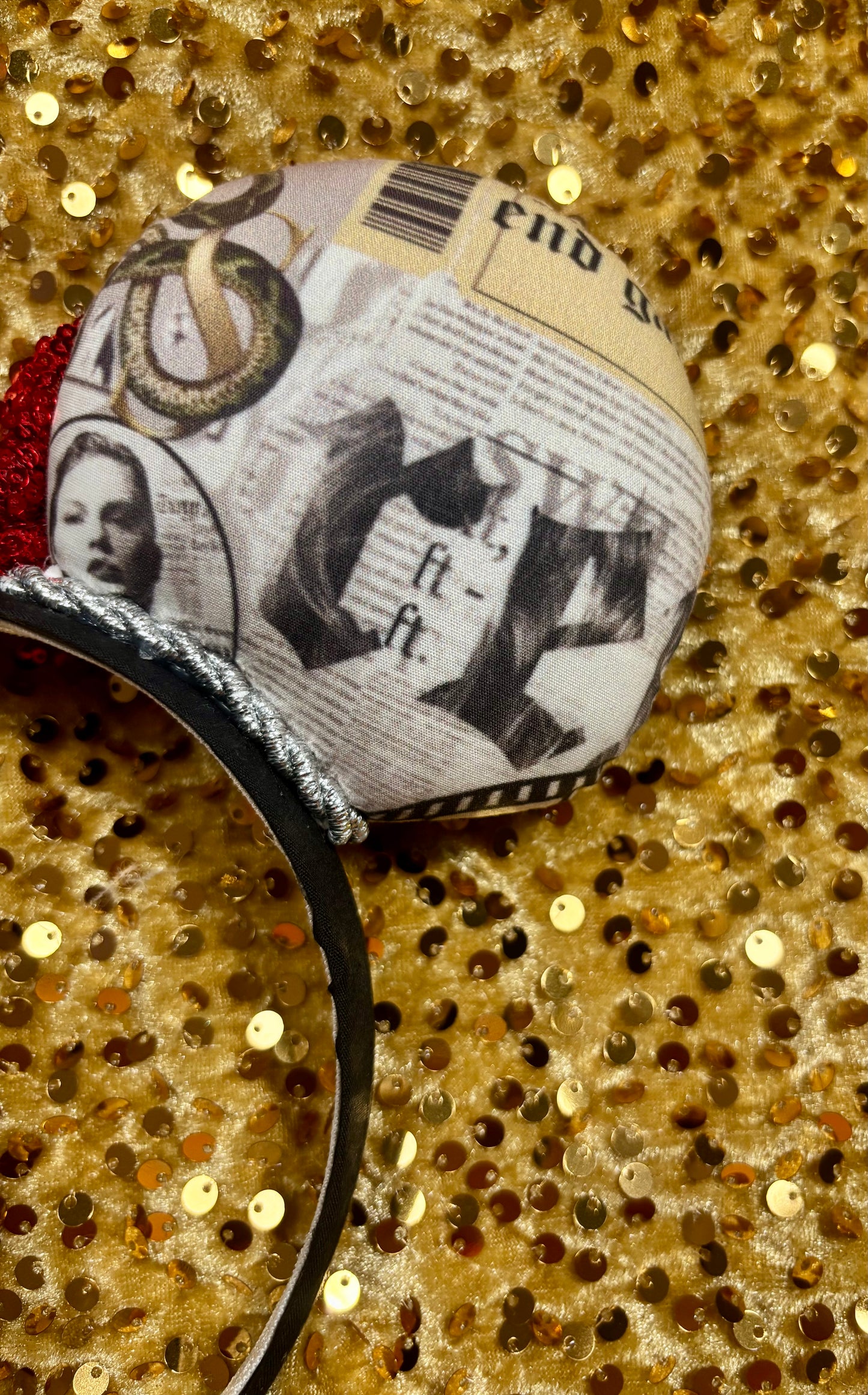 Taylor Swift So It Goes Mouse Ears – Handmade Disney-Inspired Headband with Red Sequin Bow