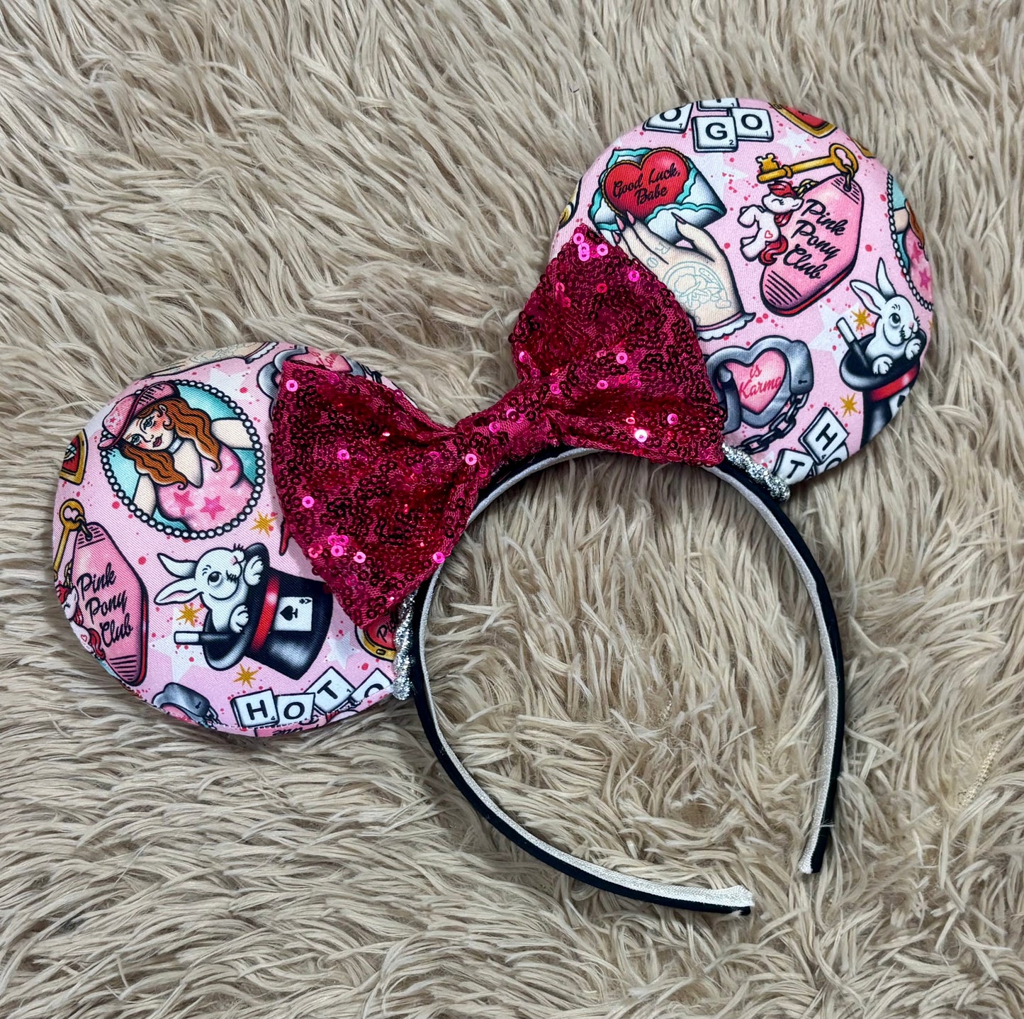 Pink Pony Ear Headband