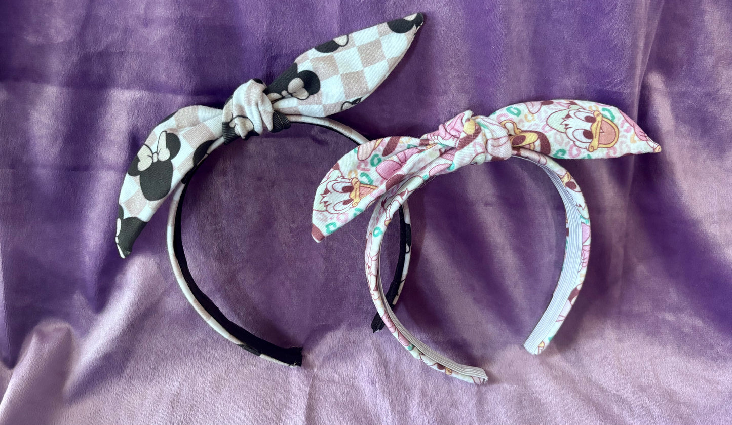 Checkered Minnie & Leopard Friends 2-Pack Bow Headband Bundle