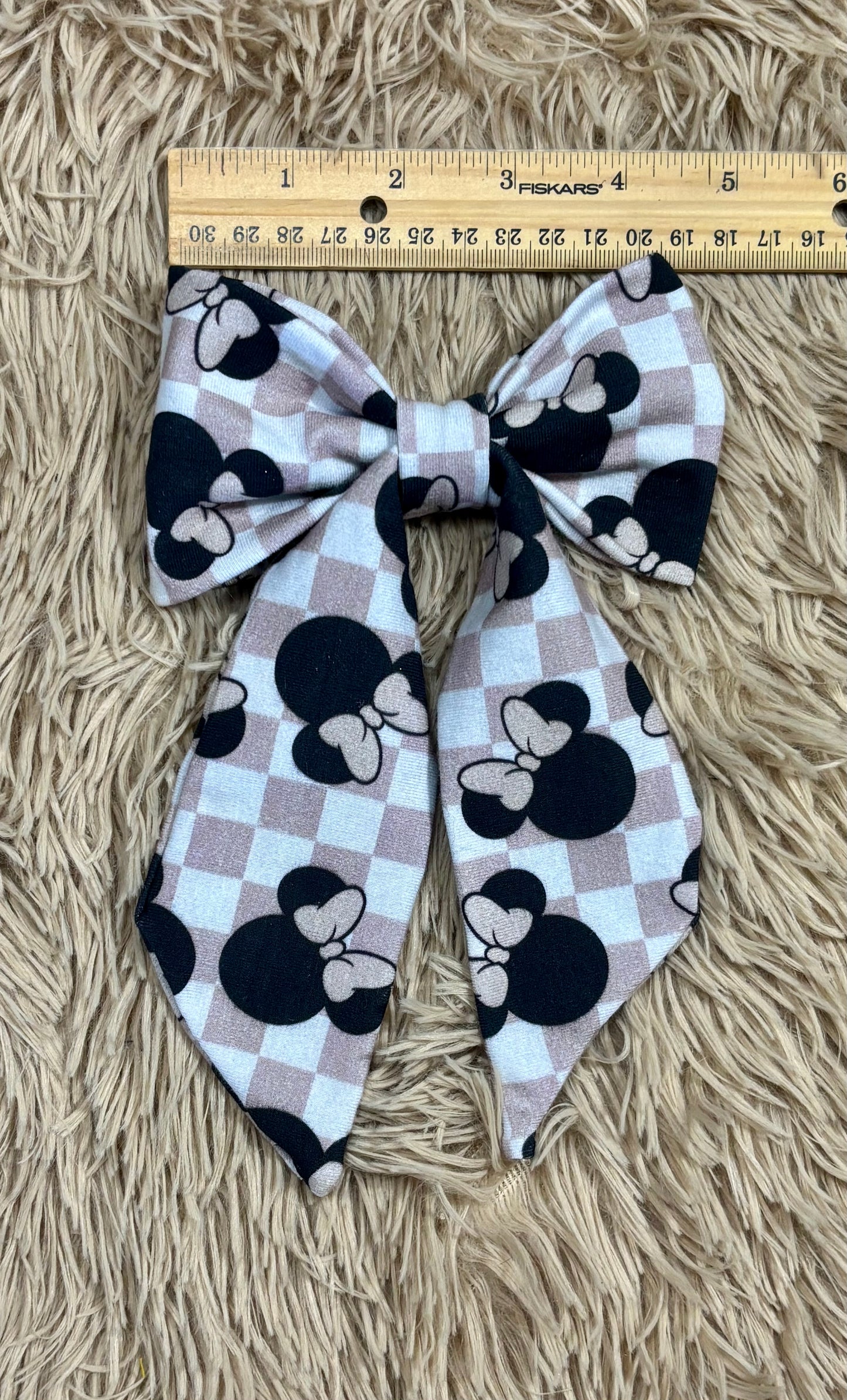 Checkered Mouse Twisted Headwrap and Hairbow Bundle