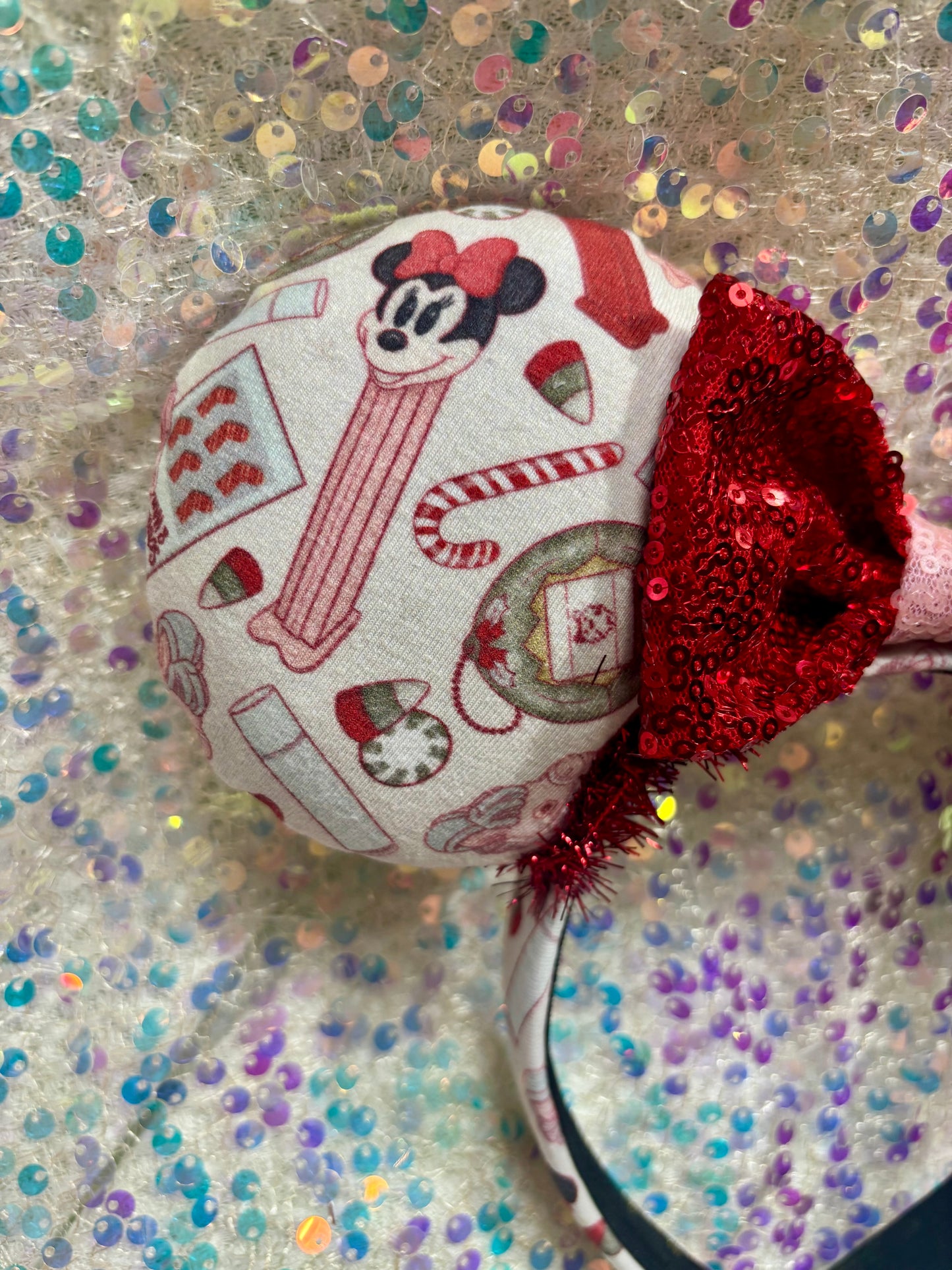 Christmas Stocking Stuffer Mouse Ears – Handmade Holiday Headband