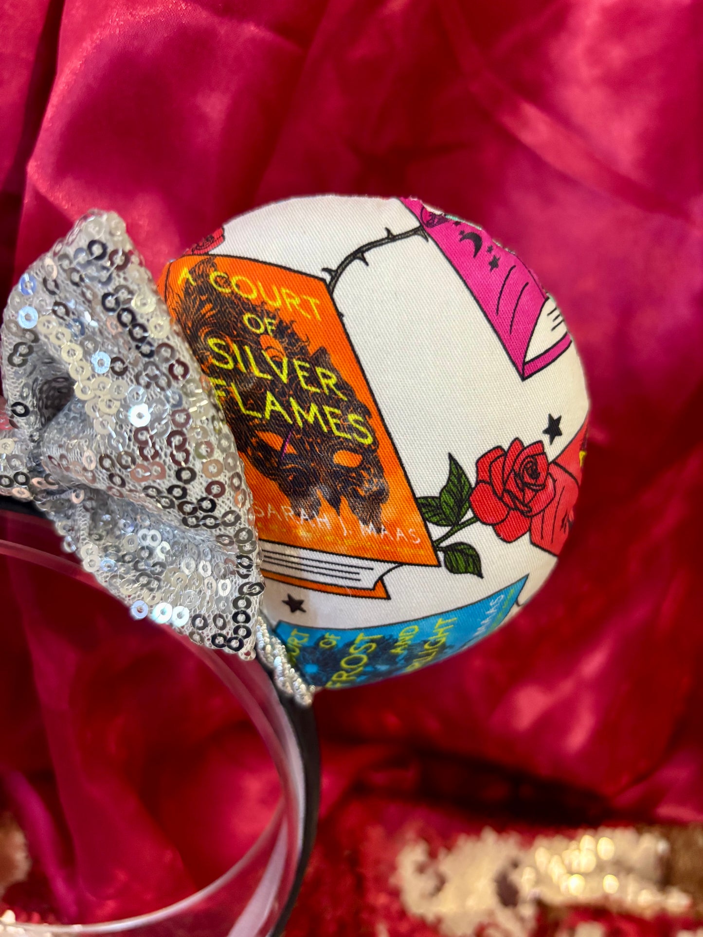 ACOTAR Inspired Mouse Ears | Handmade A Court of Thorns and Roses Disney Headband with Sequin Bow
