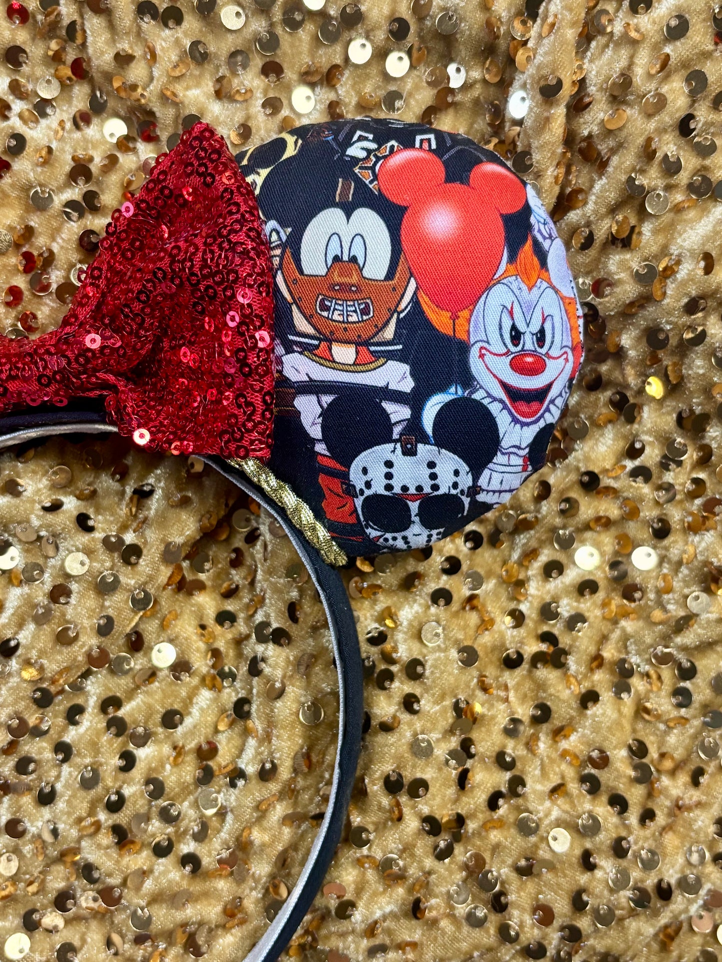 Horror Toons Mouse Ears - Halloween Villain Theme Park Headband