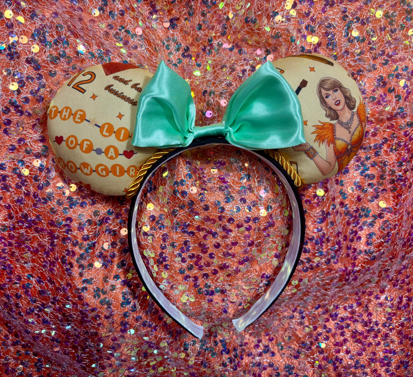 Ophelia Mouse Ears | LOAS Inspired Orange & Mint Satin Bow Theme Park Headband