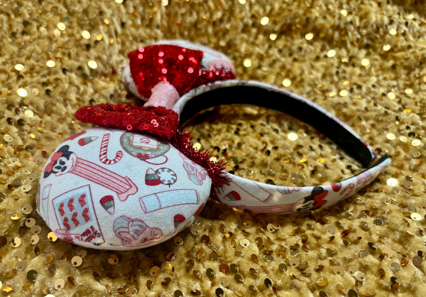 Christmas Stocking Stuffer Mouse Ears – Handmade Holiday Headband