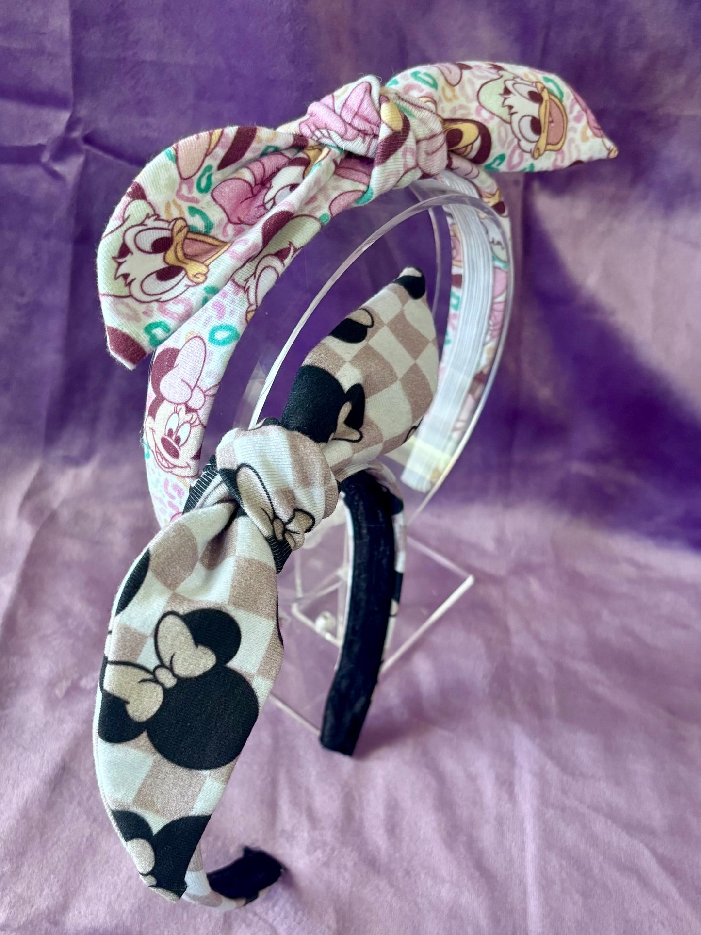 Checkered Minnie & Leopard Friends 2-Pack Bow Headband Bundle