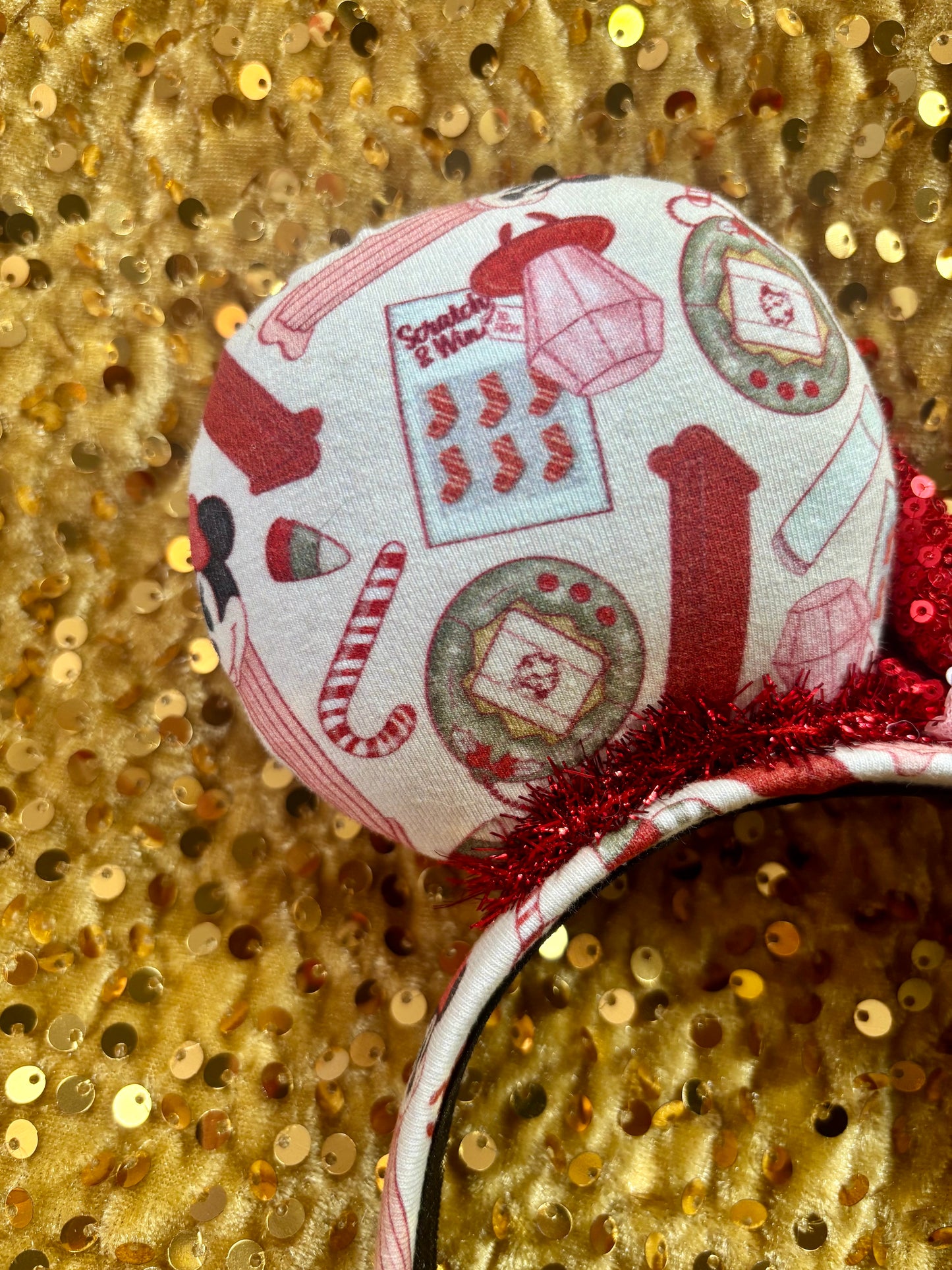 Christmas Stocking Stuffer Mouse Ears – Handmade Holiday Headband