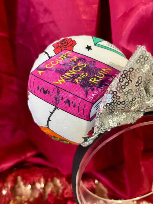 ACOTAR Inspired Mouse Ears | Handmade A Court of Thorns and Roses Disney Headband with Sequin Bow