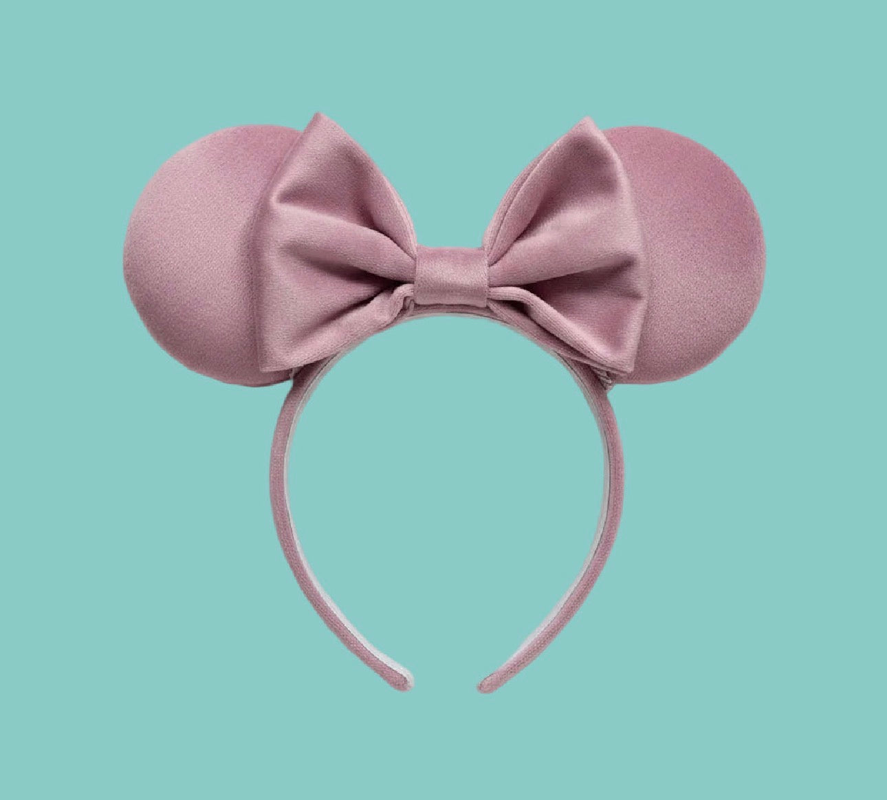 Dusty Rose Velvet Ear Headband | Handmade Plush Bow Headband