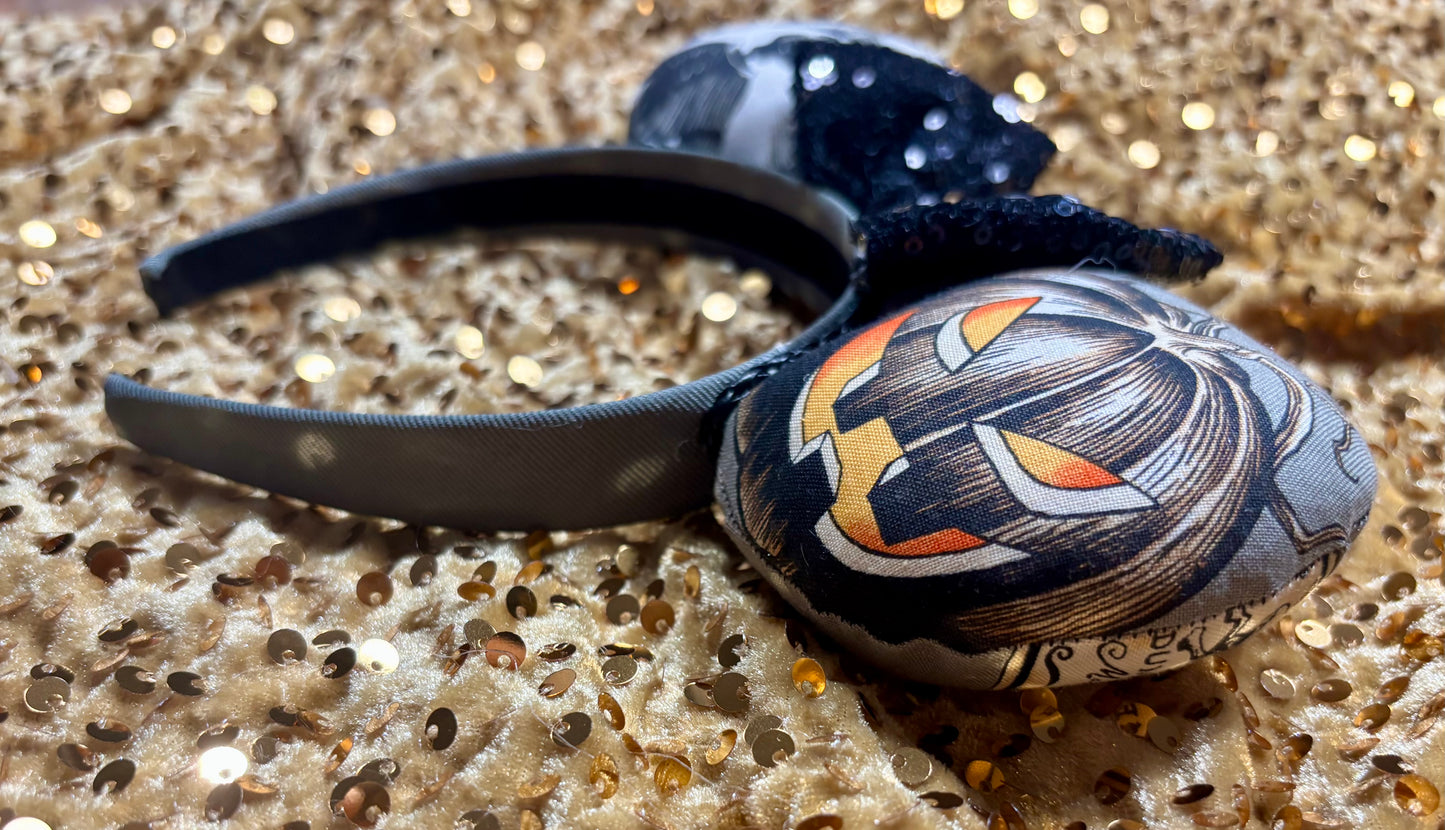 Keep It Creepy Mouse Ears | Handmade One-of-a-Kind Halloween Disney Headband with Sequin Bow