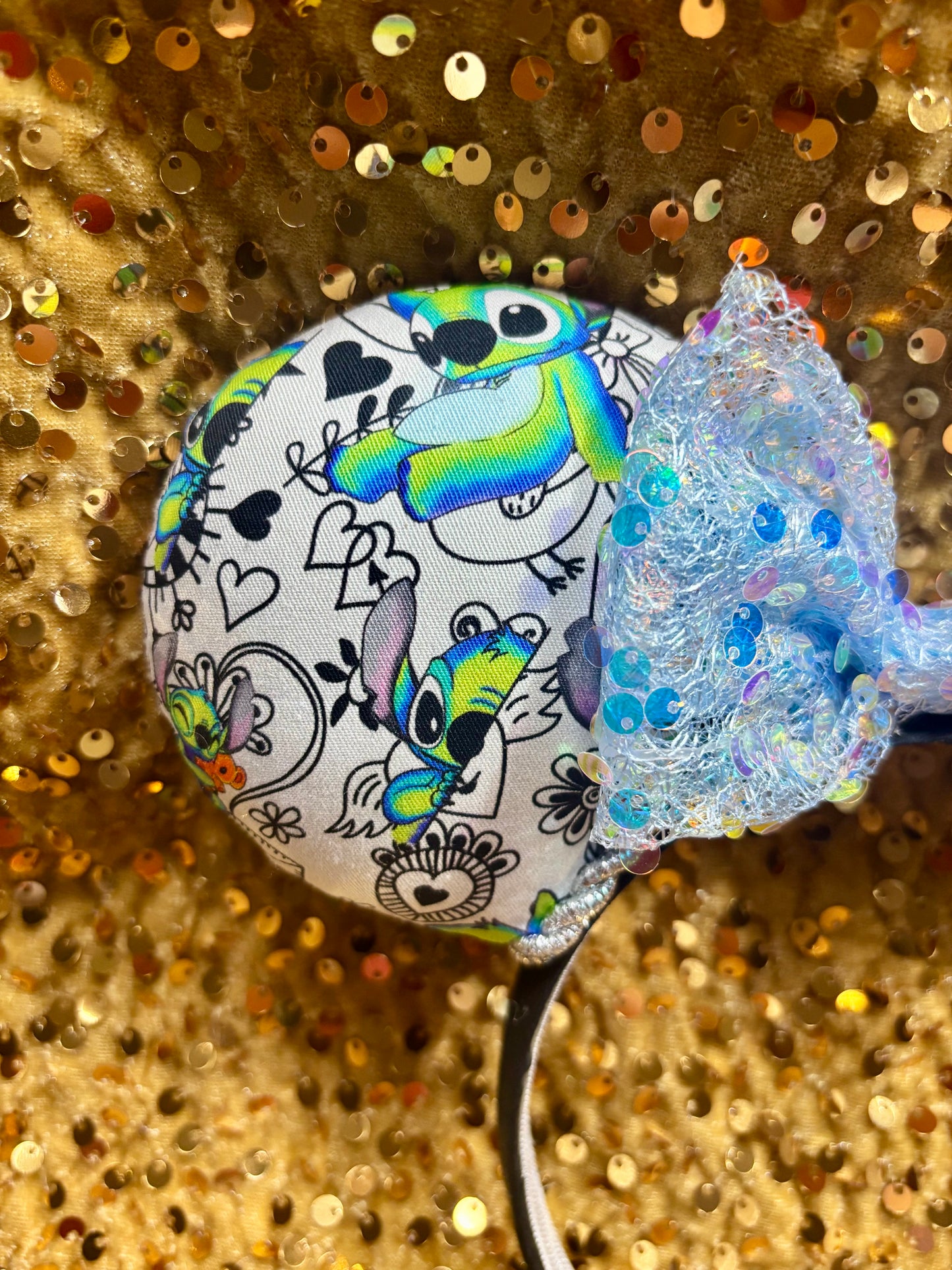 Neon Stitch Mouse Ears – Handmade Disney-Inspired Headband