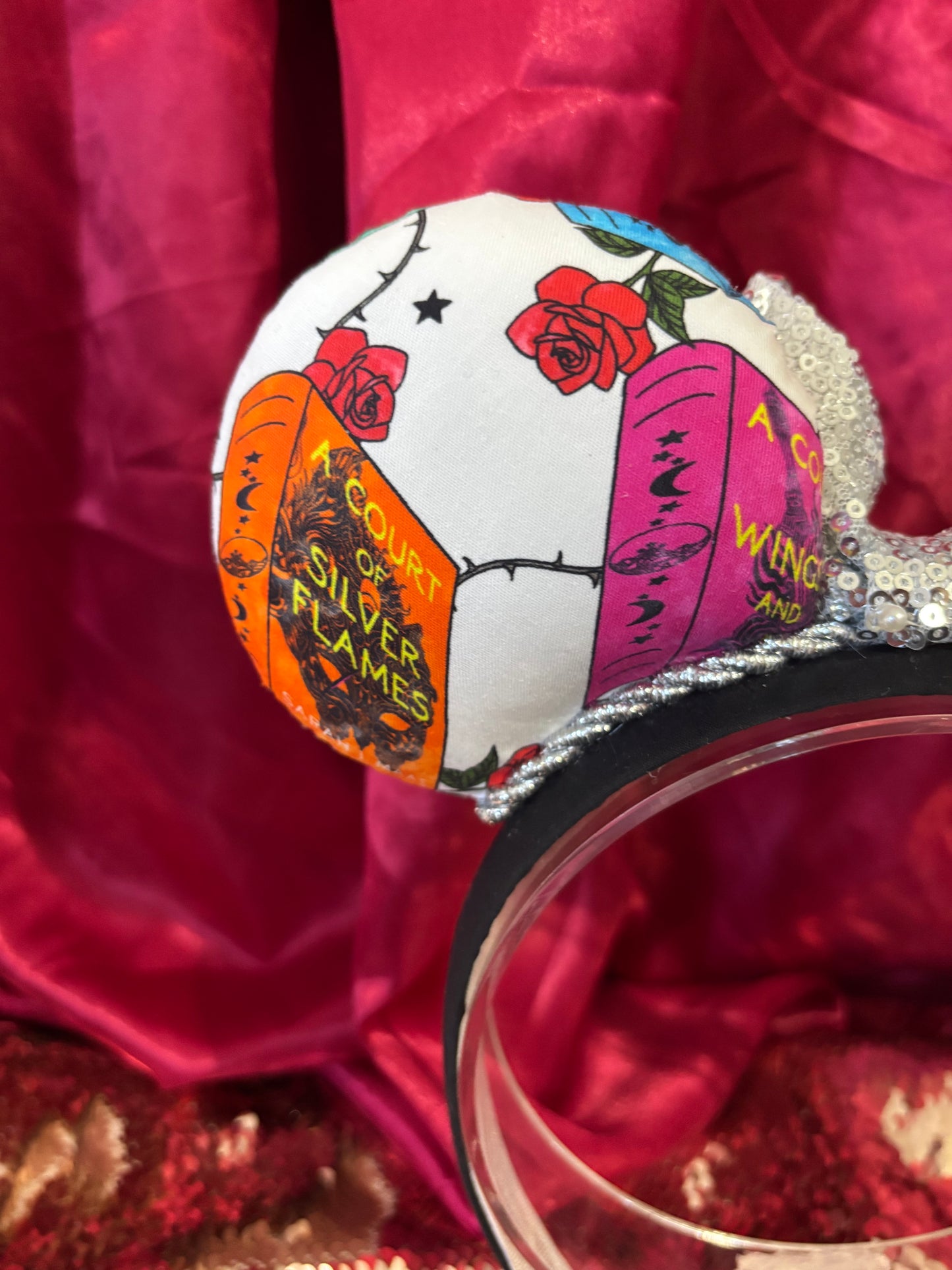 ACOTAR Inspired Mouse Ears | Handmade A Court of Thorns and Roses Disney Headband with Sequin Bow
