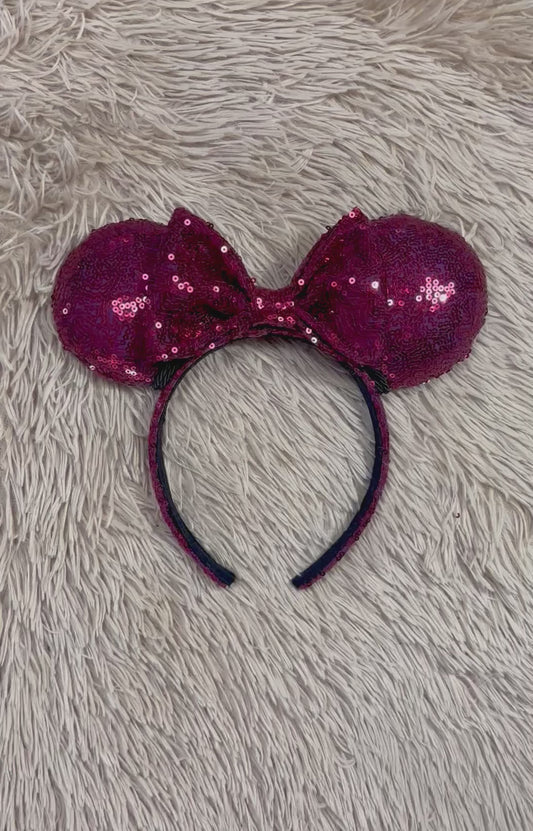 Burgundy Sequins Ears