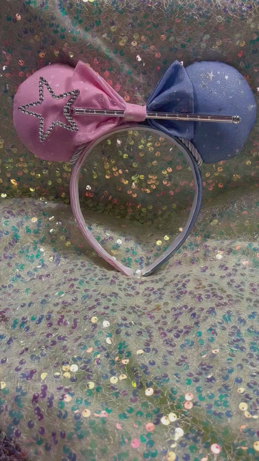 Sleeping Beauty Mouse Ears | Make It Pink Make It Blue Iridescent Star Headband