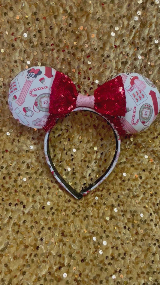 Christmas Stocking Stuffer Mouse Ears – Handmade Holiday Headband