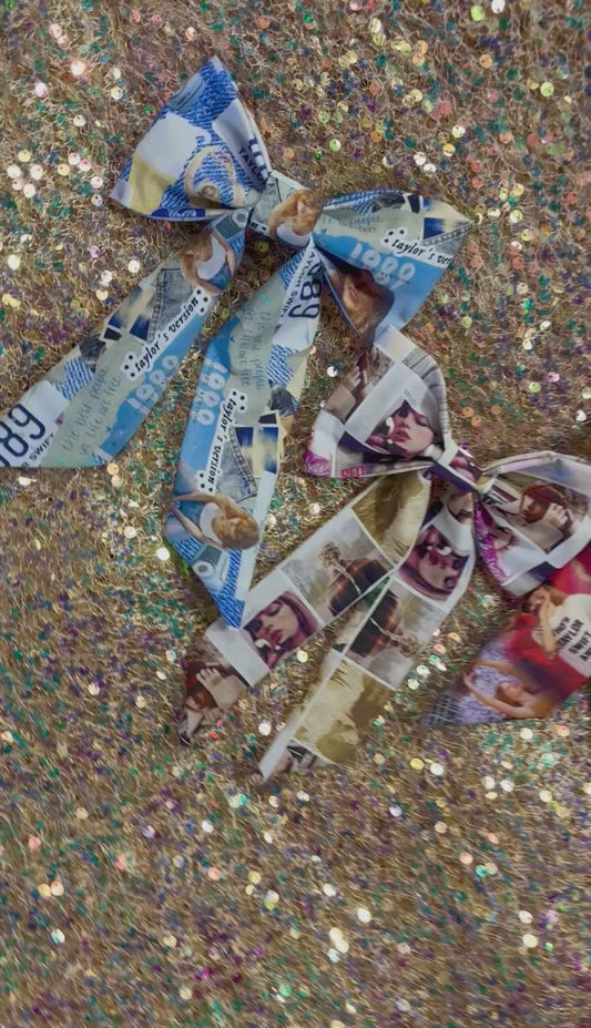 Taylor Swift Eras Hair Bow Bundle – Handmade 4-Pack (89, Pop Covers, Eras 2.0 & The Tour)